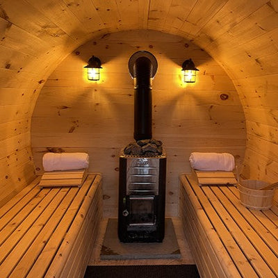 True North Barrel Outdoor Sauna | 6-10 Person | Red Cedar, White Cedar, Pine Wood