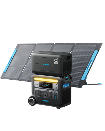 Anker SOLIX F2000 (Solar Generator 767) - 2048Wh | 2400W with 200W Solar Panel and Expansion Battery