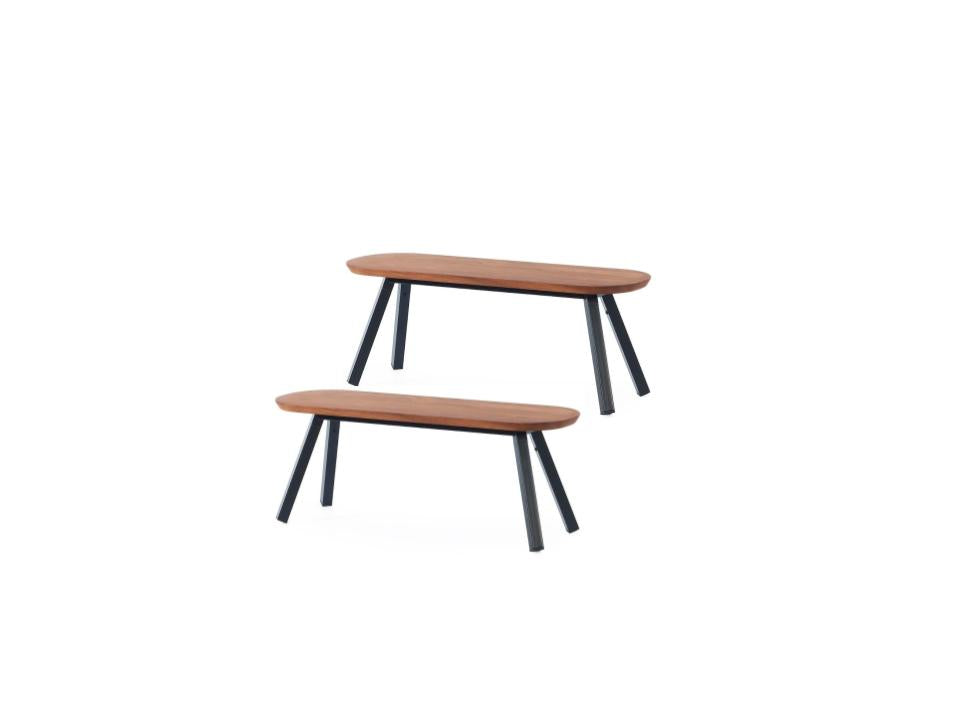 RS Barcelona You and Me Indoor / Outdoor Bench 120 Iroko, Kit of Two