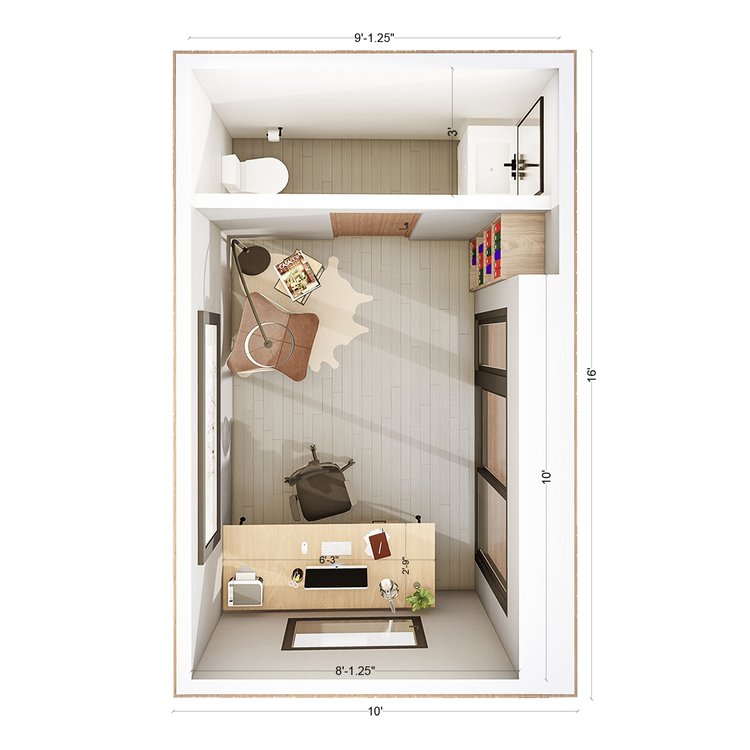 Mini-O Turnkey Outdoor Pod - The Sixteen Pod with Rooftop Deck