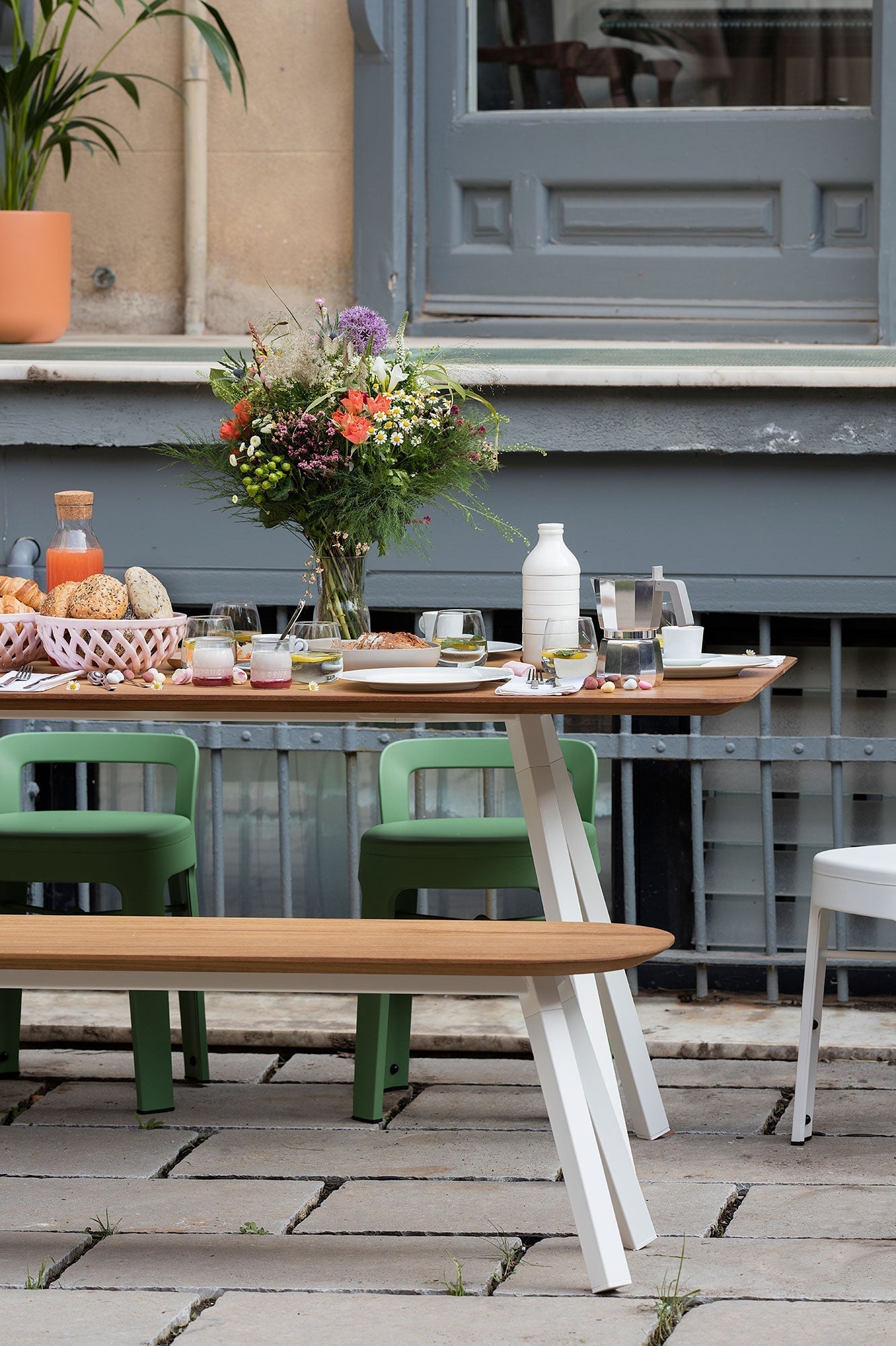 RS Barcelona You and Me Indoor / Outdoor Bench 220 Iroko, Kit of Two