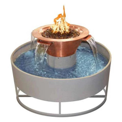 The Outdoor Plus Olympian Round 4-Way Copper Fire & Water Fountain