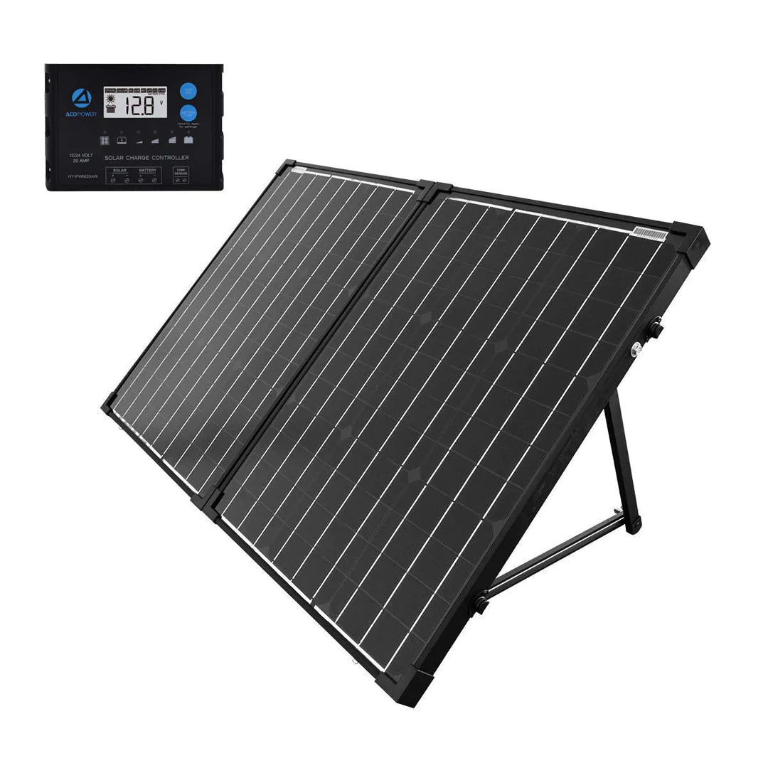 ACOPower 100w 12V Portable Solar Panel kit, Foldable Mono Suitcase, proteusX Waterproof 20A Charge Controller - Smart Nature Store