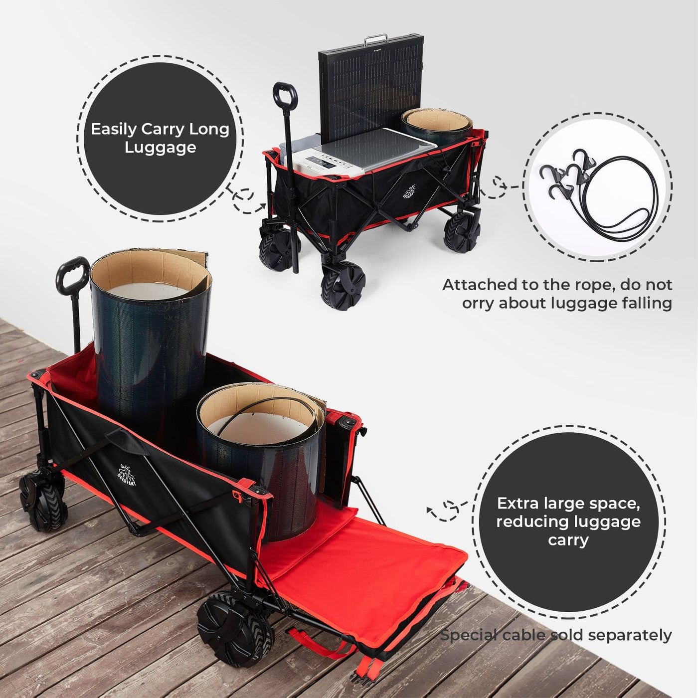 BougeRV 140L Capacity Outdoor Folding Wagon - Smart Nature Store