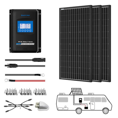ACOPower 300W Mono Solar RV Kits, 30A MPPT Charge Controller (3x100W 30A) - Smart Nature Store