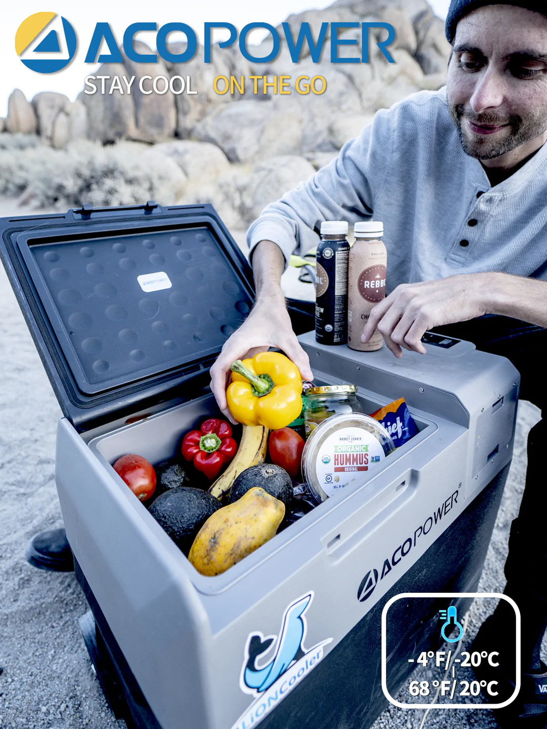 ACOPower LionCooler X50A Portable Solar Fridge Freezer, 52 Quarts - Smart Nature Store