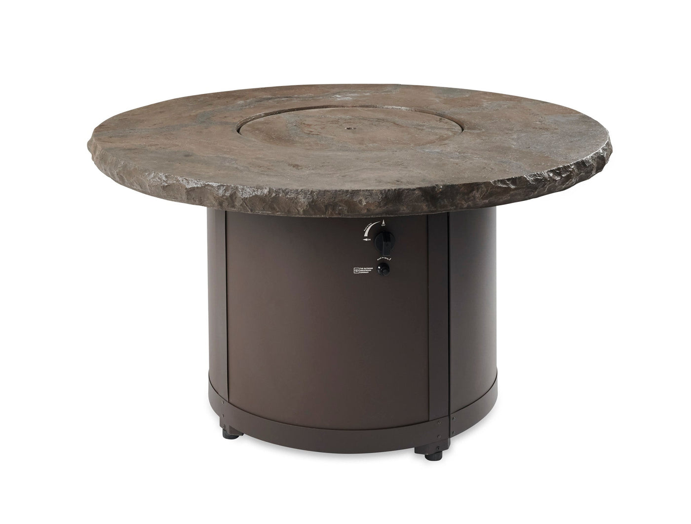 The Outdoor GreatRoom Company Marbleized Noche Beacon Round Gas Fire Pit Table