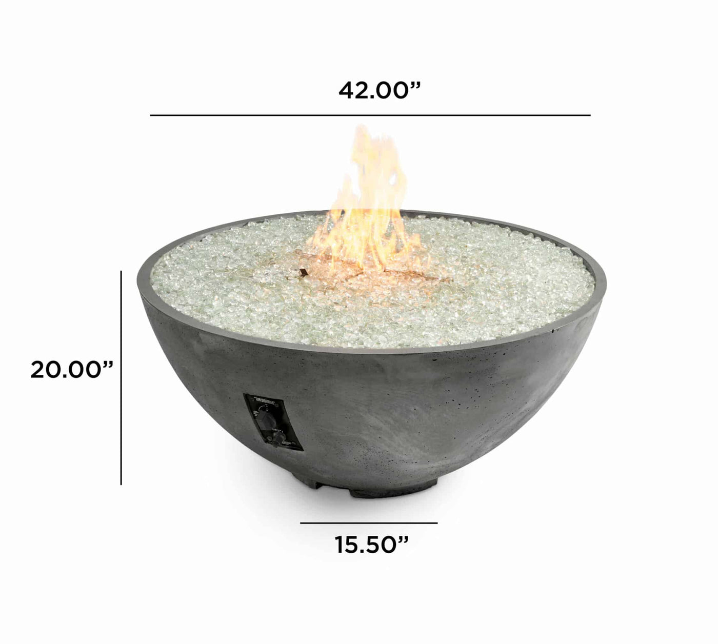 The Outdoor GreatRoom Company Midnight Mist Cove Edge 42" Round Gas Fire Pit Bowl