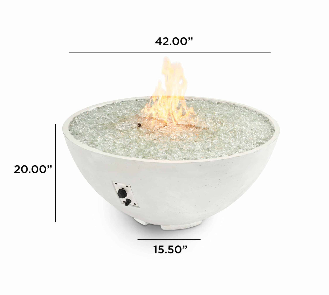 The Outdoor GreatRoom Company White Cove Edge 42" Round Gas Fire Pit Bowl