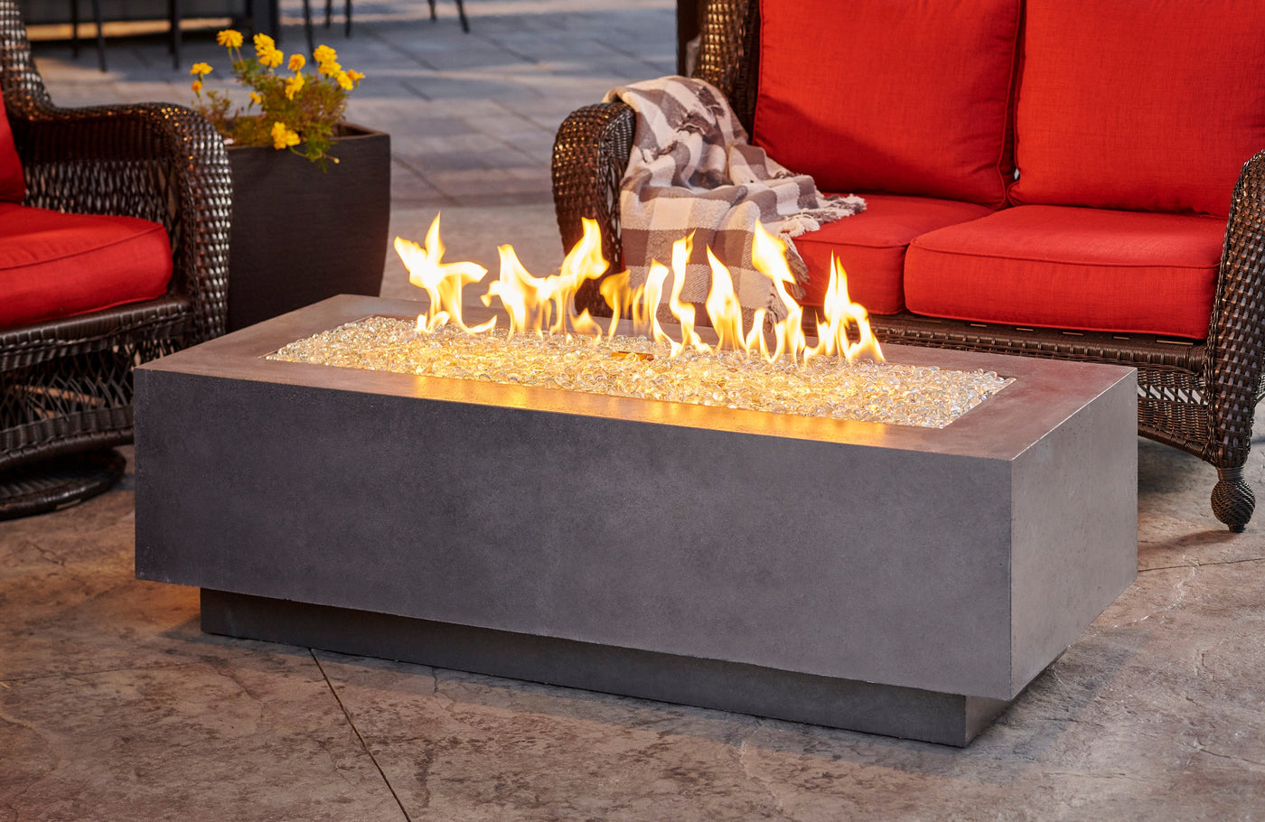 The Outdoor GreatRoom Company Midnight Mist Cove 54" Linear Gas Fire Table