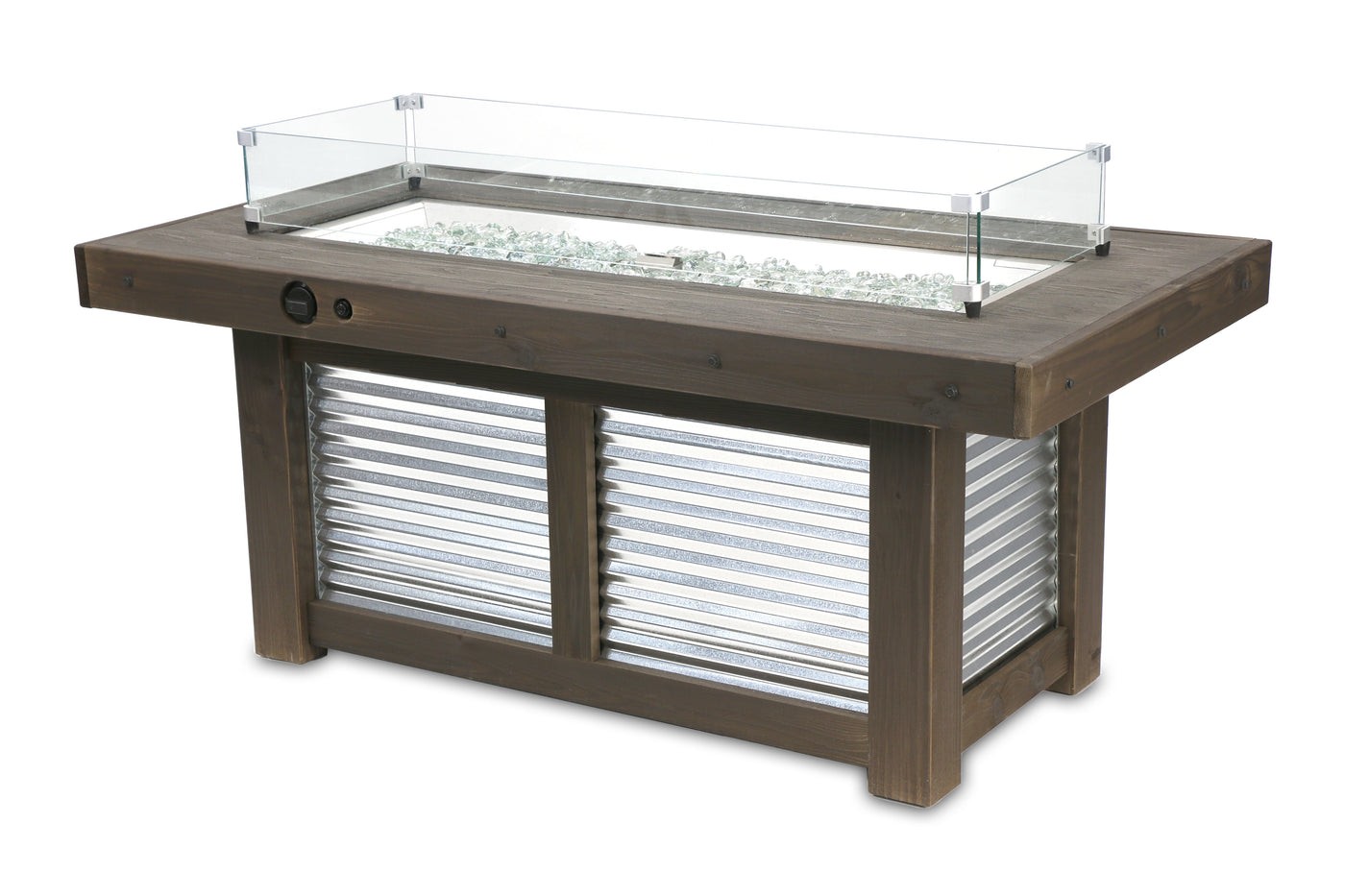 The Outdoor GreatRoom Company Denali Brew Linear Gas Fire Pit Table