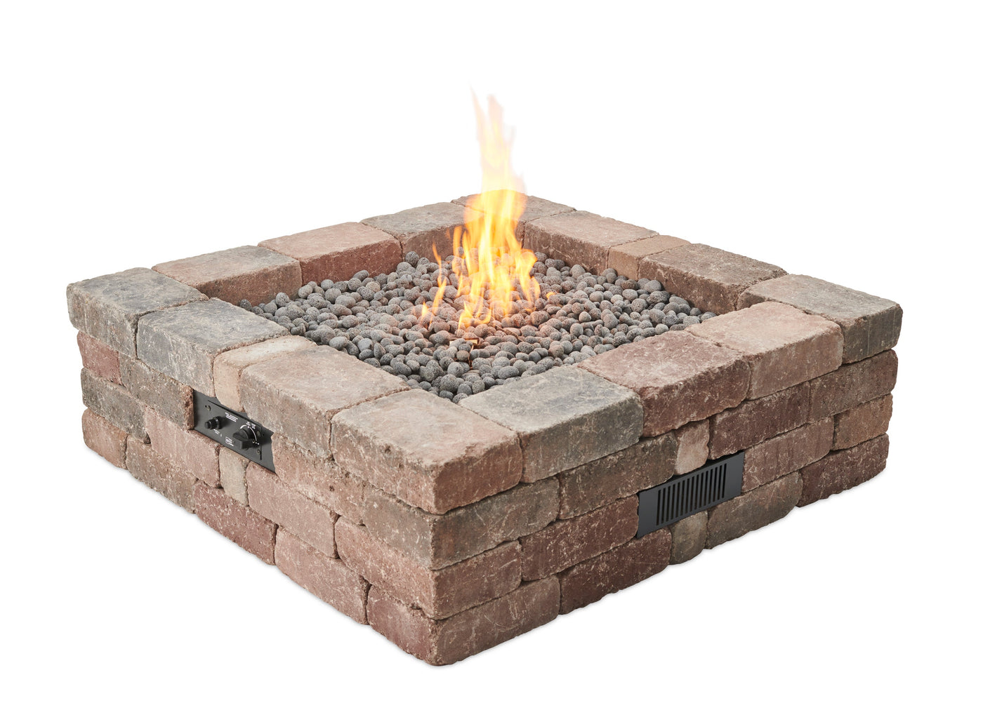 The Outdoor GreatRoom Company Bronson Block Square Gas Fire Pit Kit
