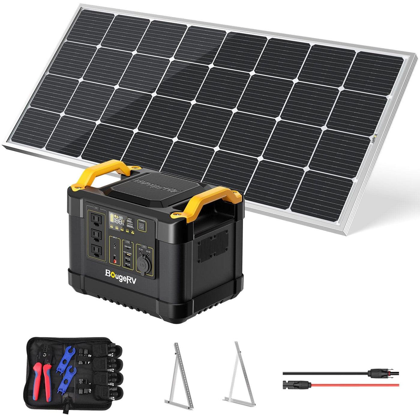 BougeRV 200W 12V Tilt Mount Solar Panel Kit - Smart Nature Store