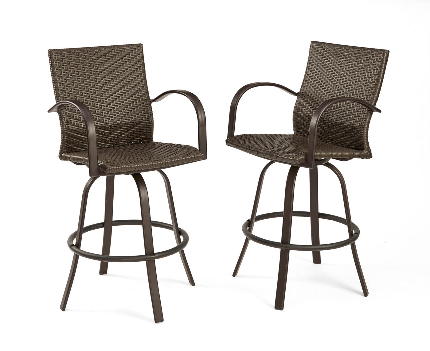 The Outdoor GreatRoom Company Leather Wicker Bar Stools