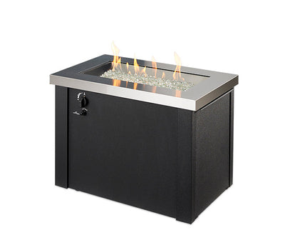 The Outdoor GreatRoom Company Stainless Steel Providence Rectangular Gas Fire Pit Table