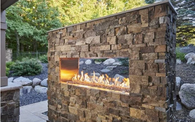 The Outdoor GreatRoom Company Linear Ready-to-Finish See-Through Gas Fireplace