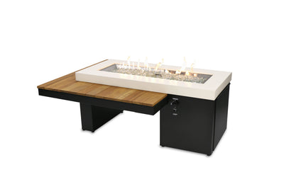 The Outdoor GreatRoom Company Iroko Uptown Linear Fire Table