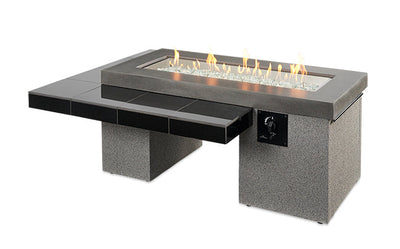 The Outdoor GreatRoom Company Black Uptown Linear Gas Fire Pit Table