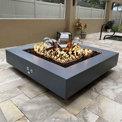 The Outdoor Plus Cabo Square Powder Coated Fire Pit