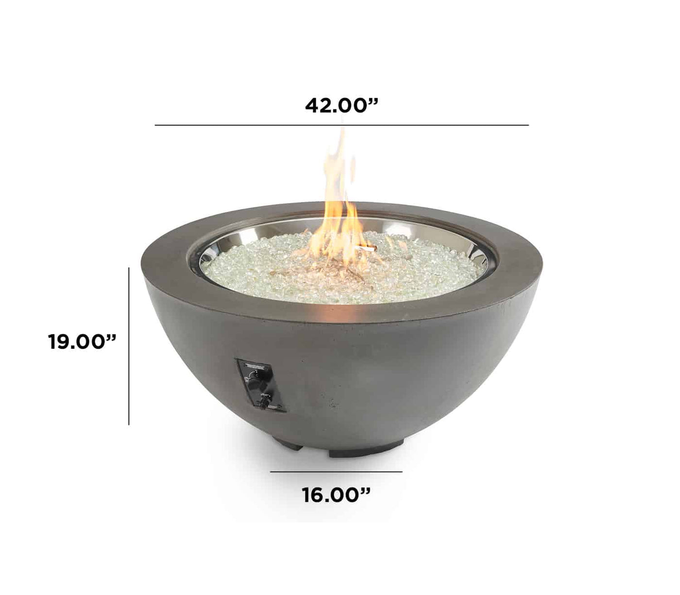 The Outdoor GreatRoom Company Midnight Mist Cove 42" Round Gas Fire Pit Bowl
