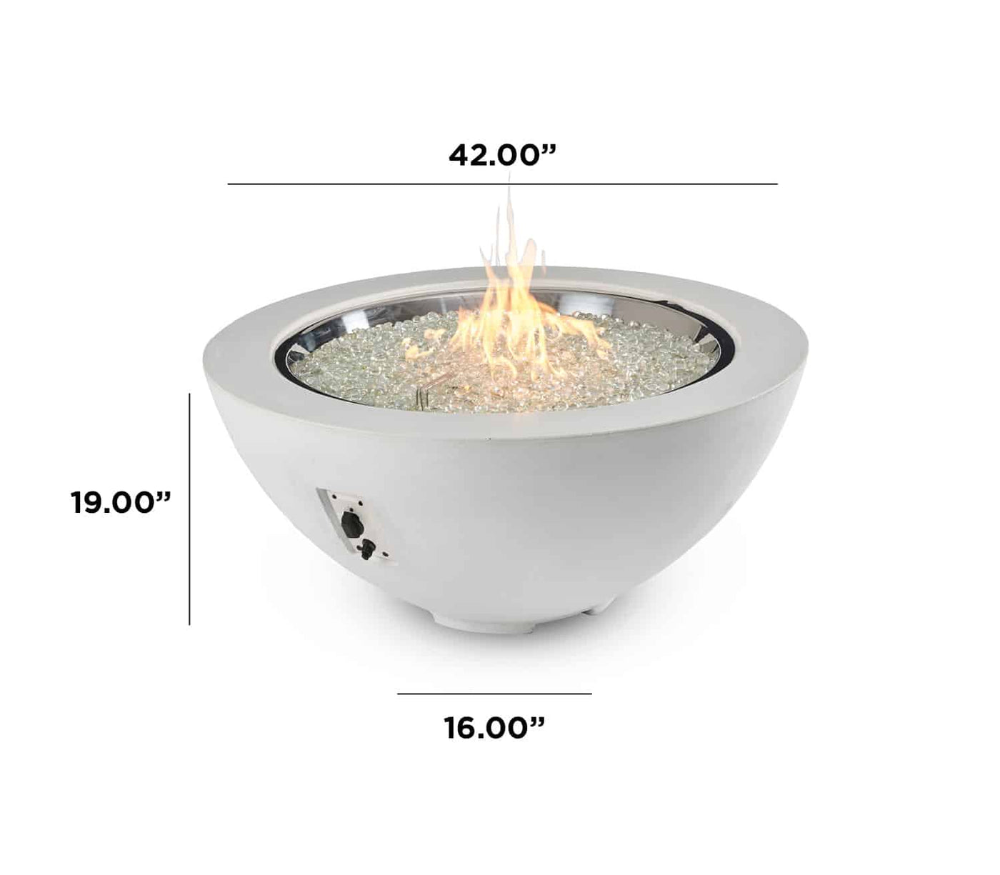 The Outdoor GreatRoom Company White Cove 42" Round Gas Fire Pit Bowl