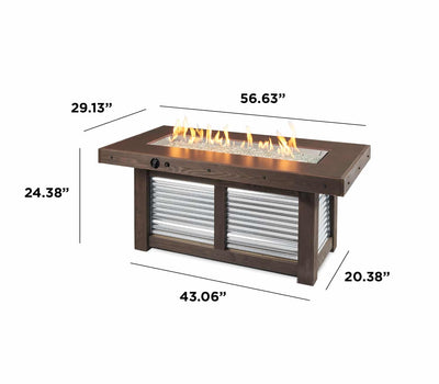 The Outdoor GreatRoom Company Denali Brew Linear Gas Fire Pit Table