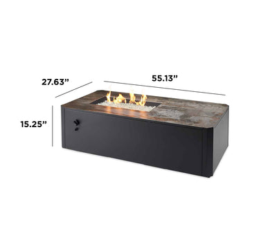 The Outdoor GreatRoom Company Kinney Rectangular Gas Fire Pit Table