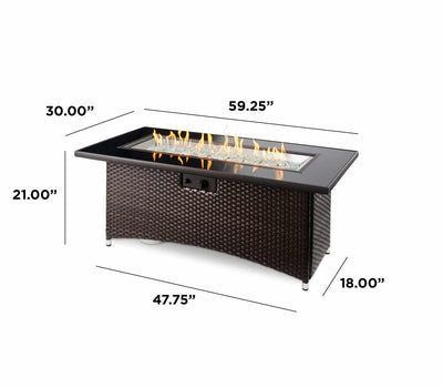 The Outdoor GreatRoom Company Balsam Montego Linear Gas Fire Pit Table