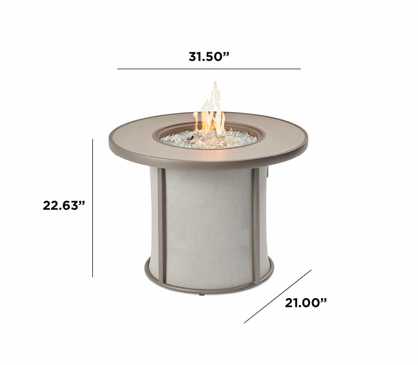 The Outdoor GreatRoom Company Grey Stonefire Round Gas Fire Pit Table