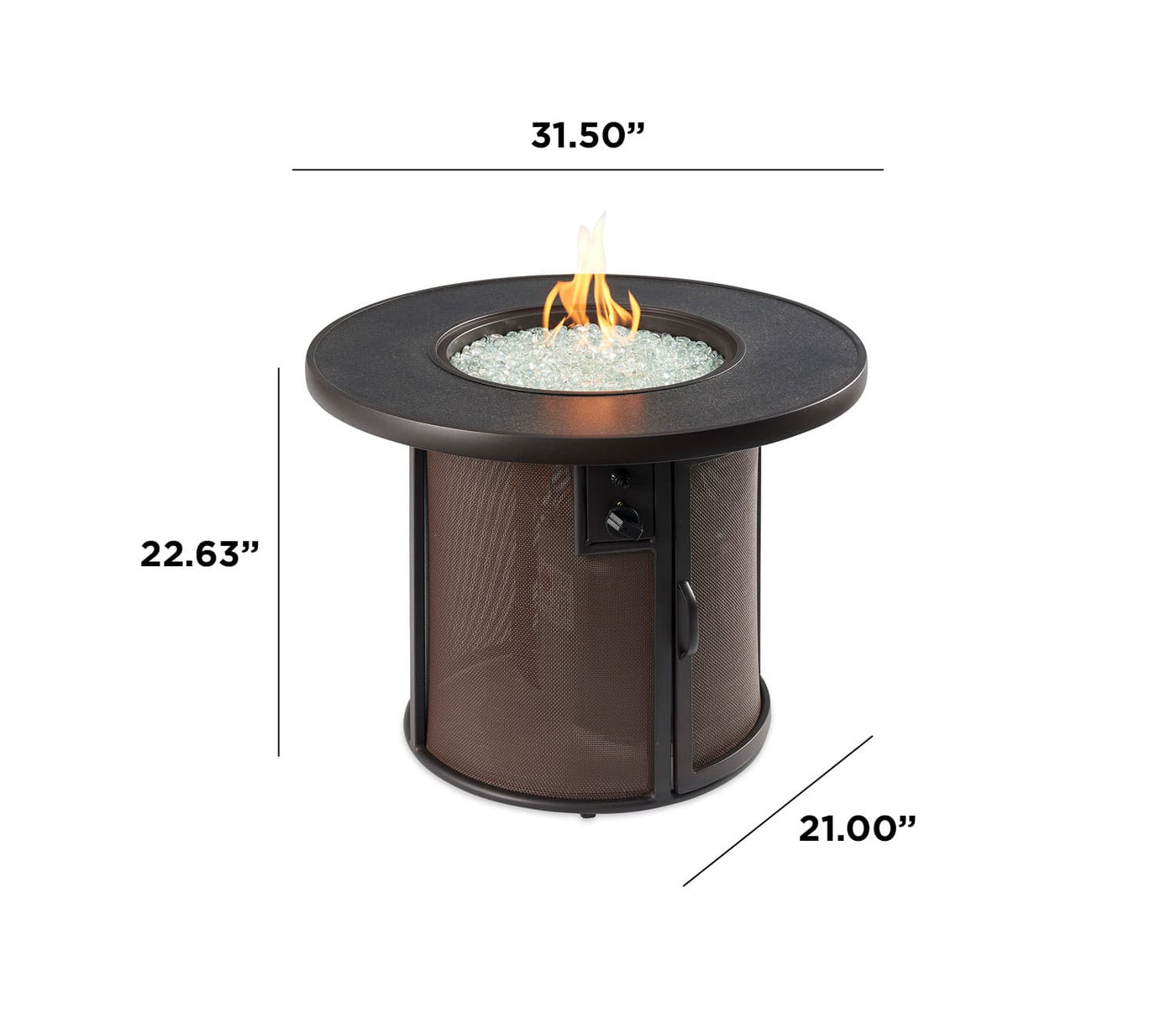 The Outdoor GreatRoom Company Brown Stonefire Round Gas Fire Pit Table
