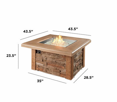 The Outdoor GreatRoom Company Sierra Square Gas Fire Pit Table