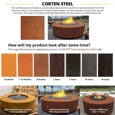 The Outdoor Plus 24" Tall Unity Corten Steel Fire Pit